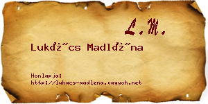 Lukács Madléna névjegykártya