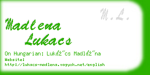 madlena lukacs business card